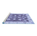 Sideview of Machine Washable Oriental Blue Modern Rug, wshabs3399blu