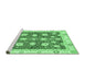 Sideview of Machine Washable Oriental Emerald Green Modern Area Rugs, wshabs3399emgrn