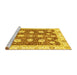 Sideview of Machine Washable Oriental Yellow Modern Rug, wshabs3399yw