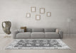 Machine Washable Oriental Gray Modern Rug in a Living Room,, wshabs3399gry