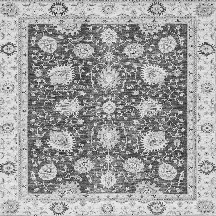 Square Machine Washable Oriental Gray Modern Rug, wshabs3399gry