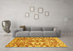 Machine Washable Abstract Yellow Modern Rug in a Living Room, wshabs339yw