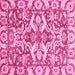 Square Machine Washable Abstract Pink Modern Rug, wshabs339pnk