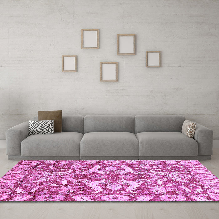 Machine Washable Abstract Purple Modern Area Rugs in a Living Room, wshabs339pur