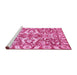 Sideview of Machine Washable Abstract Pink Modern Rug, wshabs339pnk