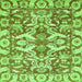 Square Machine Washable Abstract Green Modern Area Rugs, wshabs339grn