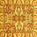 Square Machine Washable Abstract Yellow Modern Rug, wshabs339yw