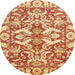 Round Machine Washable Abstract Chrome Gold Yellow Rug, wshabs339