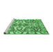 Sideview of Machine Washable Abstract Emerald Green Modern Area Rugs, wshabs339emgrn