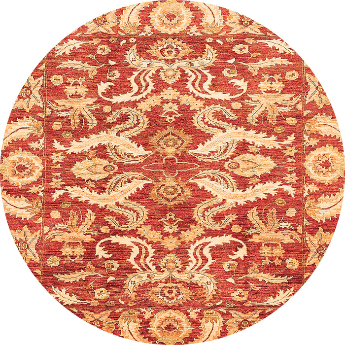 Round Abstract Orange Modern Rug, abs339org
