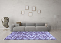 Machine Washable Abstract Blue Modern Rug, wshabs339blu