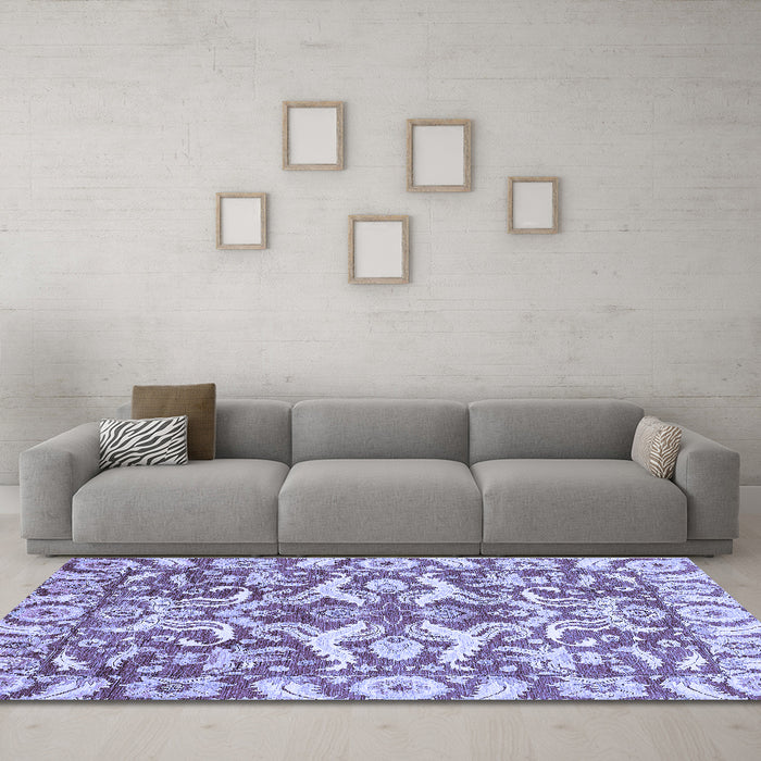 Machine Washable Abstract Blue Modern Rug in a Living Room, wshabs339blu