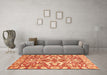 Machine Washable Abstract Orange Modern Area Rugs in a Living Room, wshabs339org