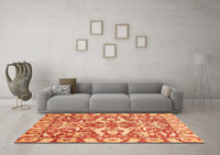 Machine Washable Abstract Orange Modern Rug, wshabs339org