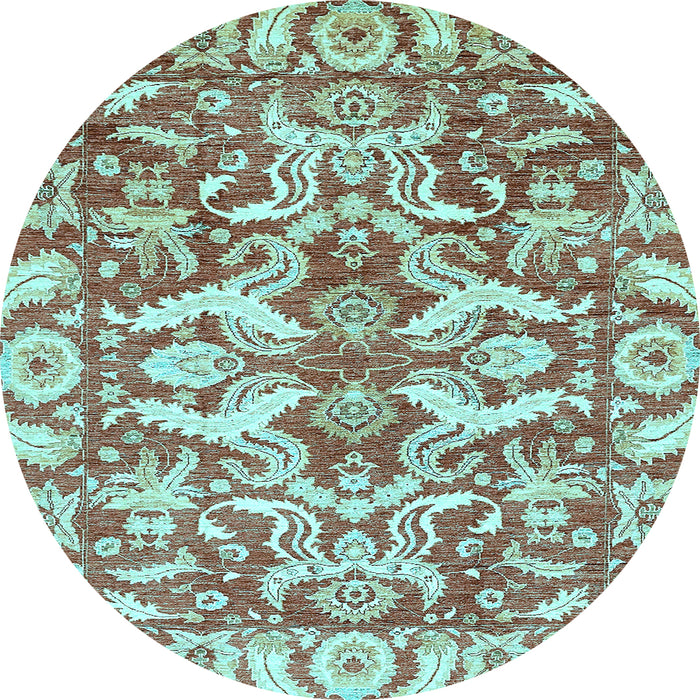 Round Machine Washable Abstract Light Blue Modern Rug, wshabs339lblu