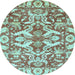 Round Machine Washable Abstract Light Blue Modern Rug, wshabs339lblu