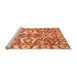 Sideview of Machine Washable Abstract Orange Modern Area Rugs, wshabs339org