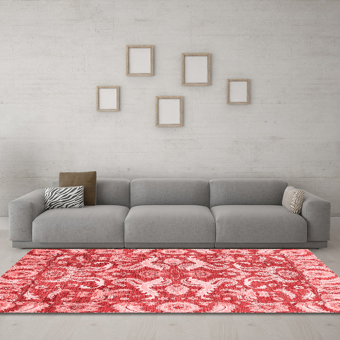 Modern Red Washable Rugs