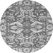 Round Machine Washable Abstract Gray Modern Rug, wshabs339gry