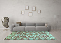 Machine Washable Abstract Light Blue Modern Rug, wshabs339lblu