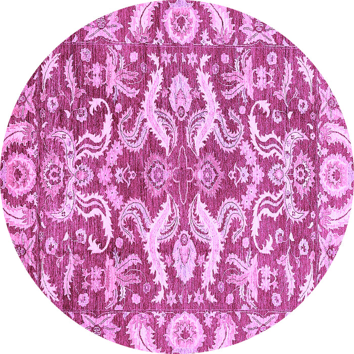 Round Abstract Purple Modern Rug, abs339pur