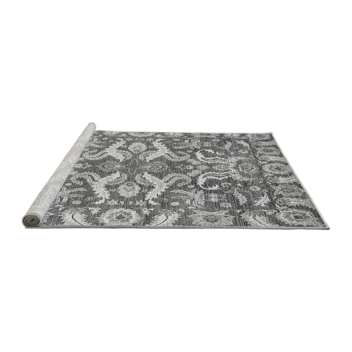 Sideview of Machine Washable Abstract Gray Modern Rug, wshabs339gry