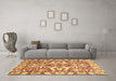 Machine Washable Abstract Brown Modern Rug in a Living Room,, wshabs339brn