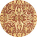 Round Machine Washable Abstract Brown Modern Rug, wshabs339brn