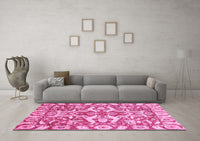 Machine Washable Abstract Pink Modern Rug, wshabs339pnk