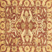 Square Machine Washable Abstract Brown Modern Rug, wshabs339brn