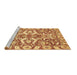 Sideview of Machine Washable Abstract Brown Modern Rug, wshabs339brn