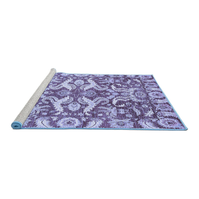Sideview of Machine Washable Abstract Blue Modern Rug, wshabs339blu