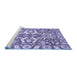 Sideview of Machine Washable Abstract Blue Modern Rug, wshabs339blu