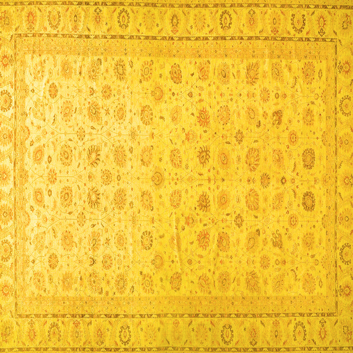 Square Oriental Yellow Traditional Rug, abs33yw