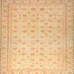 Square Abstract Orange Oriental Rug, abs33
