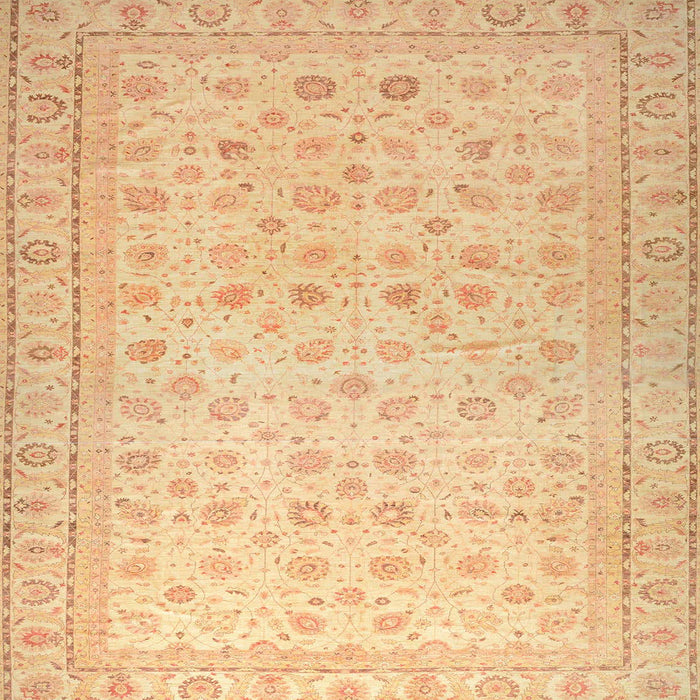 Square Abstract Orange Oriental Rug, abs33