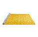 Sideview of Machine Washable Oriental Yellow Traditional Rug, wshabs33yw