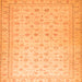 Square Machine Washable Oriental Orange Traditional Area Rugs, wshabs33org