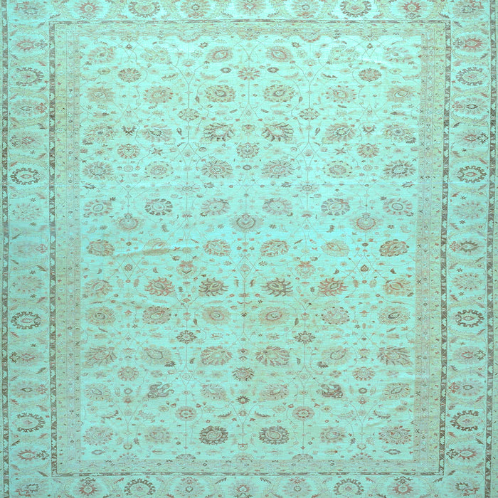 Square Oriental Light Blue Traditional Rug, abs33lblu