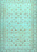 Machine Washable Oriental Light Blue Traditional Rug, wshabs33lblu