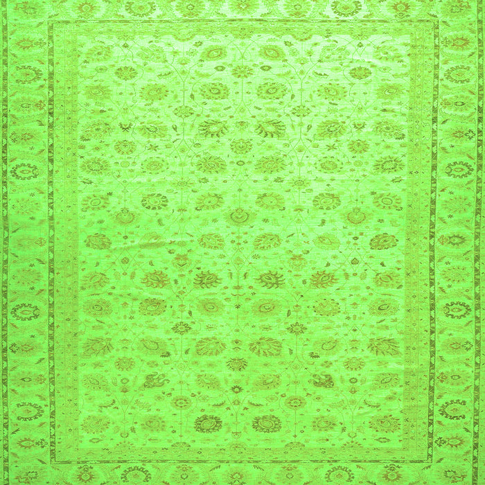 Square Machine Washable Oriental Green Traditional Area Rugs, wshabs33grn