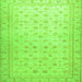 Square Machine Washable Oriental Green Traditional Area Rugs, wshabs33grn