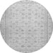 Round Machine Washable Oriental Gray Traditional Rug, wshabs33gry