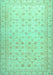 Machine Washable Oriental Turquoise Traditional Area Rugs, wshabs33turq