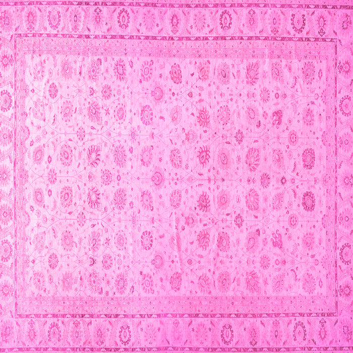 Square Machine Washable Oriental Pink Traditional Rug, wshabs33pnk