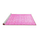 Sideview of Machine Washable Oriental Pink Traditional Rug, wshabs33pnk