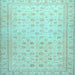 Square Machine Washable Oriental Light Blue Traditional Rug, wshabs33lblu