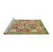 Sideview of Machine Washable Abstract Saddle Brown Rug, wshabs340