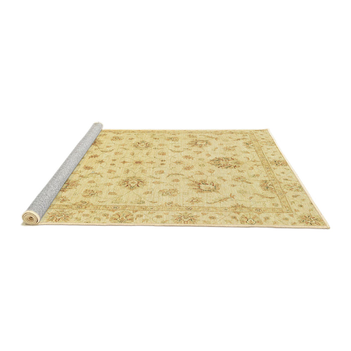 Sideview of Machine Washable Abstract Mustard Yellow Rug, wshabs3400