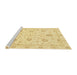 Sideview of Machine Washable Abstract Mustard Yellow Rug, wshabs3400